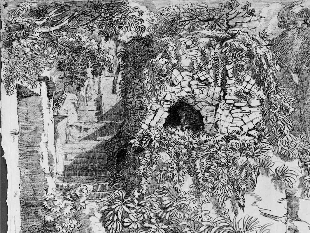 Luigi Basiletti-85-Rovine in una boscaglia